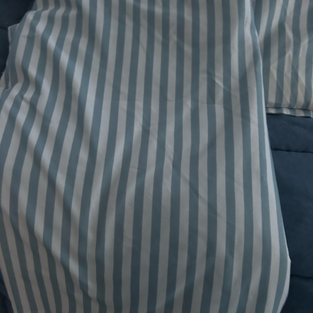 White and Blue Striped Duvet Cover Bedding